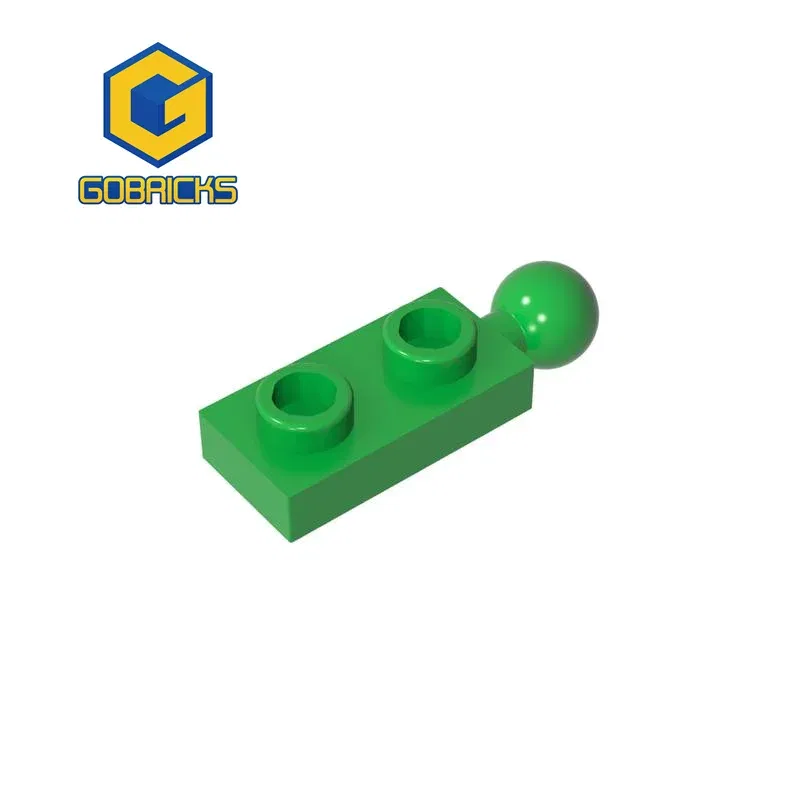 Color: Black - Gobricks MOC Compatible Assembles Particles 22890 Plate Modified 1 x 2 with End Towball Building Blocks DIY High-Tech Spare Toys