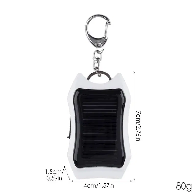 Color: WHITE, Ships From: CHINA - Solar Phone Charger 1500mAh Outdoor Portable Charger Waterproof Solar Charger Keychain Built-in Led Flashlight For Cell Phone
