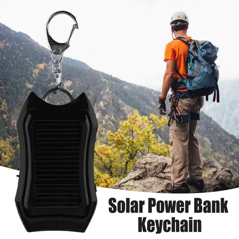 Color: WHITE, Ships From: CHINA - Solar Phone Charger 1500mAh Outdoor Portable Charger Waterproof Solar Charger Keychain Built-in Led Flashlight For Cell Phone