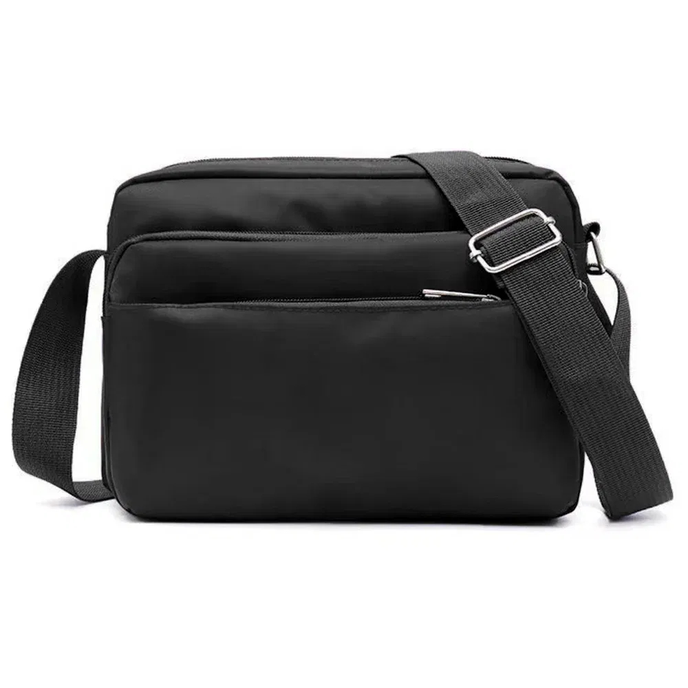 Color: MULTI - New Fashion Multi-layer Travel Leisure Simple Storage Bag Black Gold Letter Series Printing Pattern One Shoulder Crossbody Bag