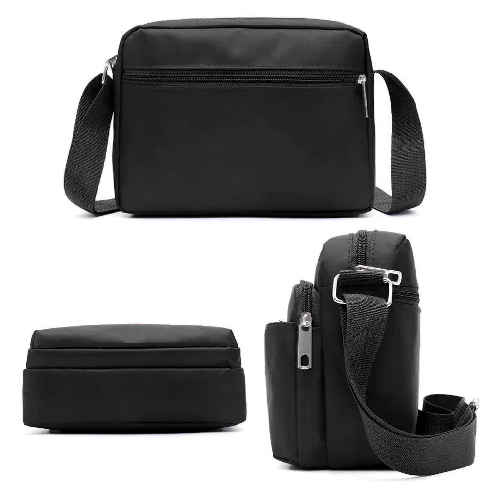 Color: MULTI - New Fashion Multi-layer Travel Leisure Simple Storage Bag Black Gold Letter Series Printing Pattern One Shoulder Crossbody Bag