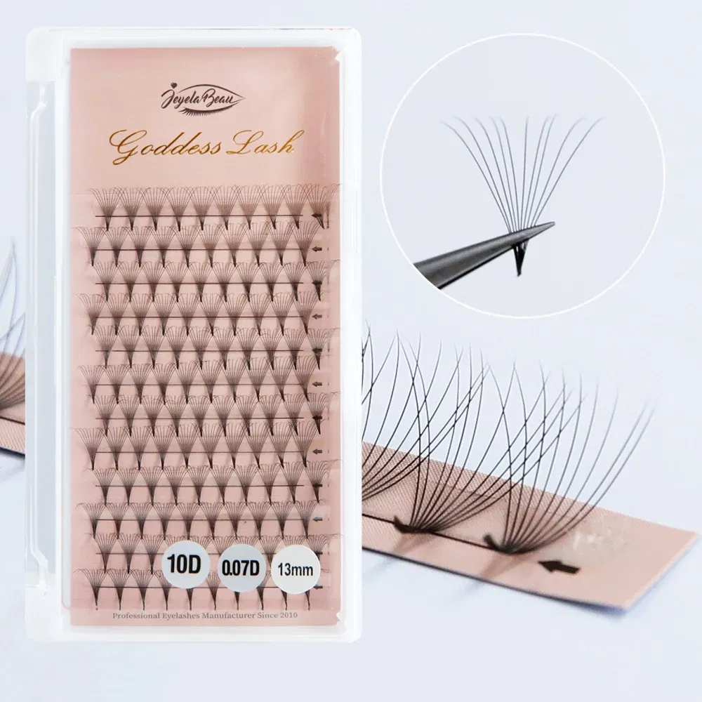 Color: DEEP BLUE, Curl: D, Thickness: 0.07mm, Length: 13mm - Goddess Premade Volume Fans 5D 6D 10D 12D 16D 20D MIX Individual Lashes  Pre Made Russian Volume Fan Eyelash Extension Faux Mink