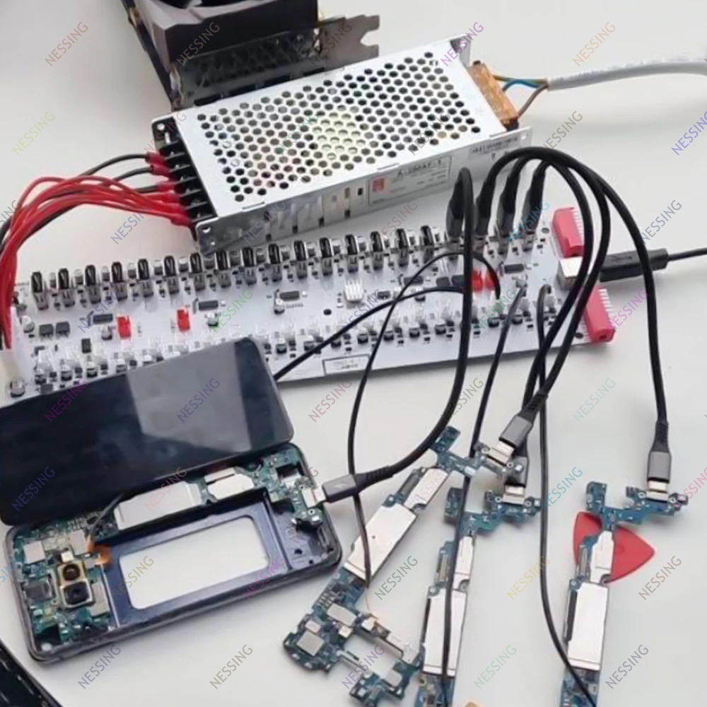 Color: MULTICOLOR - Mobile Phone Group Control Equipment Motherboard Ethernet OTG USB Connection Independent Switch Smartphone USB Farm Mainboard