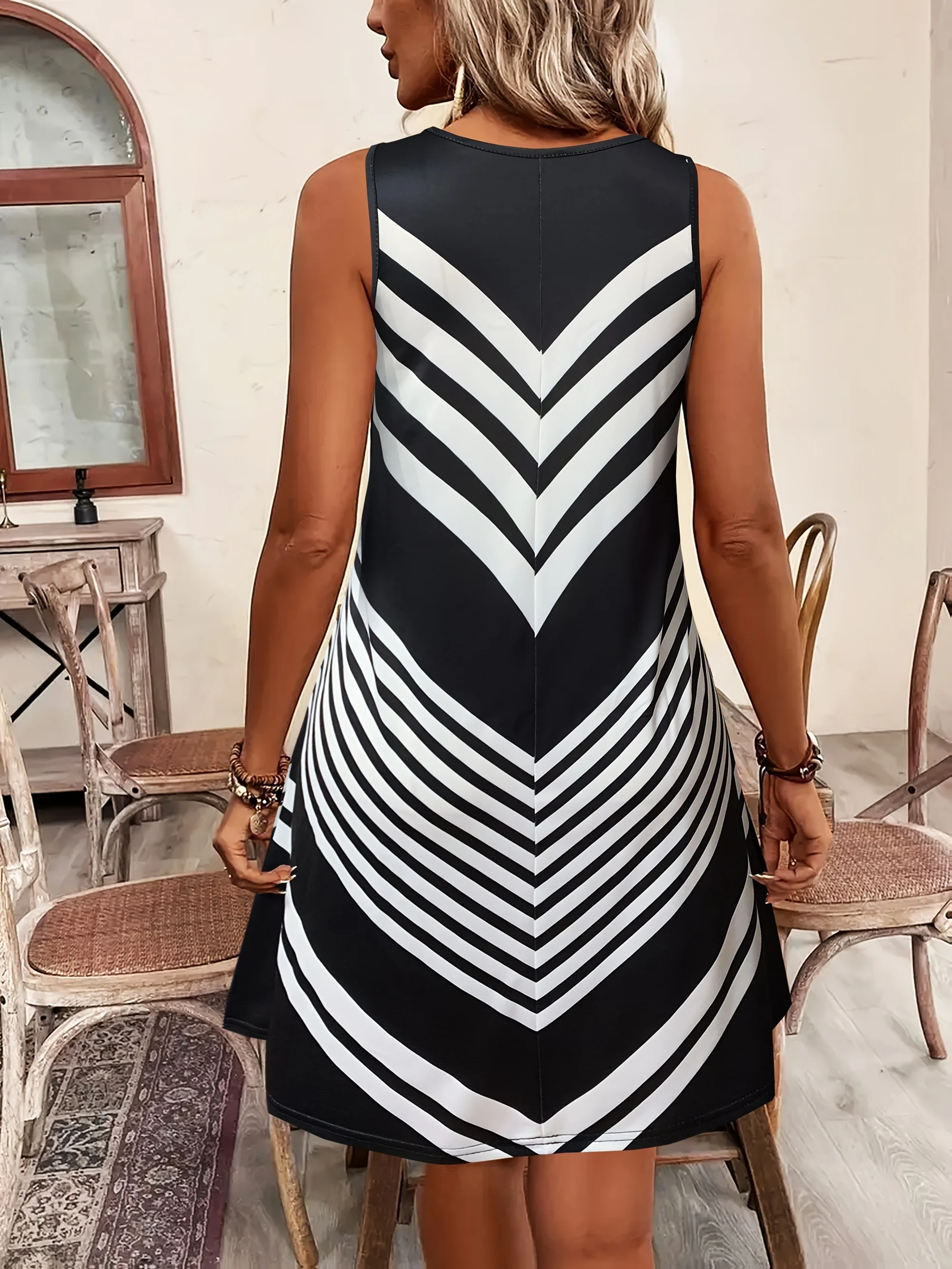 Color: black, Size: XL - women's fashion Sleeveless Vacation Dress