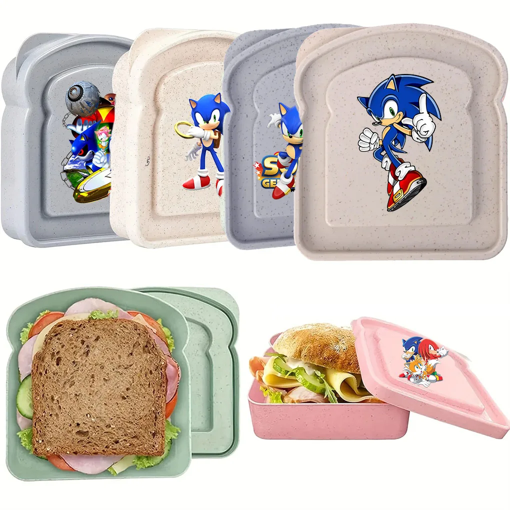 Color: Gold - 2025 sonic Sandwich Containers Lunch Toast Storage Box With Lid Portable Food Storage Reusable Microwave Lunch Sandwich Box