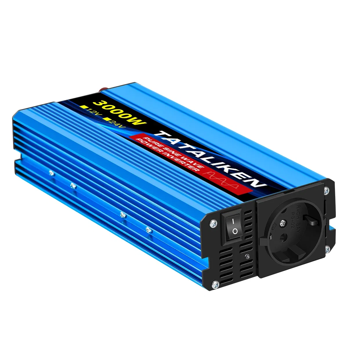 Color Name: GRAY - Pure Sine Wave Inverter 1600W/2200W/3000W/4000W DC 12V/24V to AC 220V 50hz Power Inverter Charger Converter Adapter EU Socket