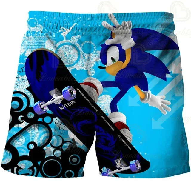 Color: Clear, Kid Size: 4T - New Anime Kids Sonic Shorts Fashion Boys Girls Clothes Harajuku Cute Baby Cartoon Casual Summer Boy Boy Beach Pants