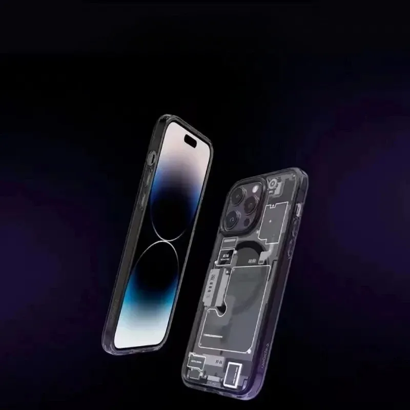 Material: EVA, Color: Blue - FOR 2024 Original Technology Phone Case For IPhone 15 14 13 12 Pro Max Plus Magnetic Wireless Charging High Quality Bumpers