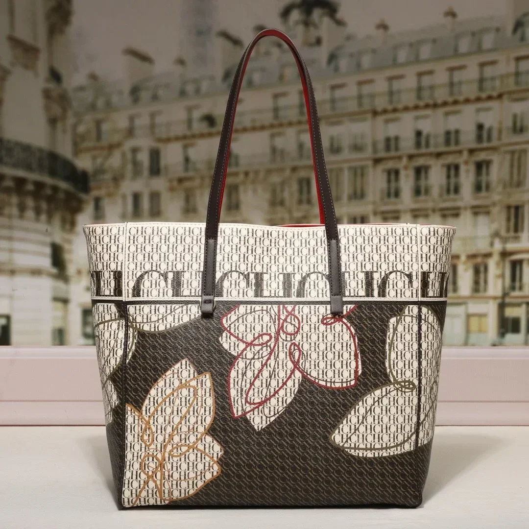 Color: Brown - Fashion Luxury Unique Leather Tote Bag with Fashionable Letter Logo Best for Women's Shopper Purposes
