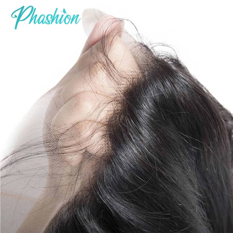Color: Natural Color, Stretched Length: 18inches - Phashion 26 28 Inch13x6 Lace Frontal Straight Pre Plucked Swiss HD Transparent Full Front Only Natural Black 100% Human Hair