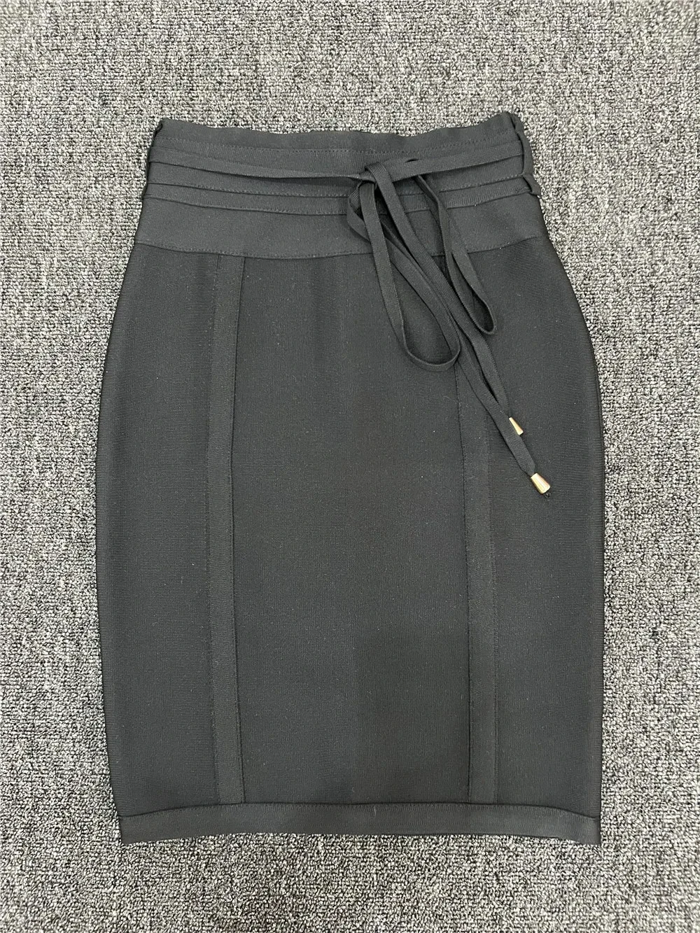 Color: black, Size: M - 4 Colors Women Hot Pink Black White Bodycon Bandage Skirt Designer High Street Party Club Pencil Skirt 55cm