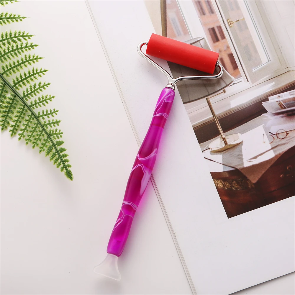 Color: WHITE - Diamond Art Painting Pen Metal Steel Rubber Roller Pens Head Multi Placer Tips Point Drill Rolling Tool Cross Stitch Accessories
