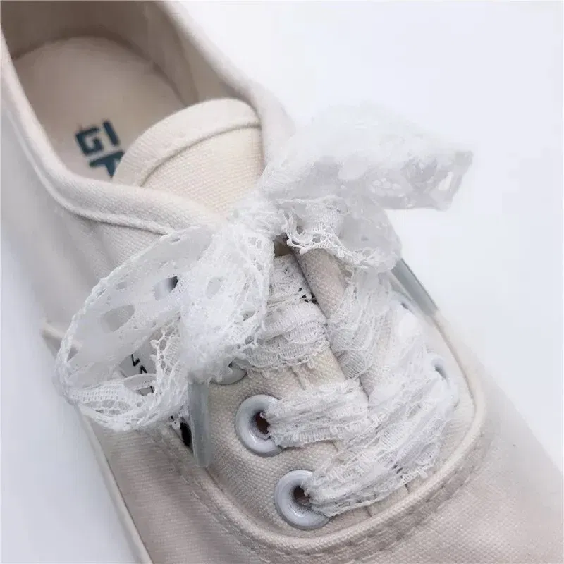 Color: WHITE, Length: 100cm, Ships From: CHINA - 1 Pair New Lace Shoelaces Women's Casual Shoes Fashion Ribbon Shoelace Outdoor Sneakers Black Shoe Laces 80CM/100CM/120CM