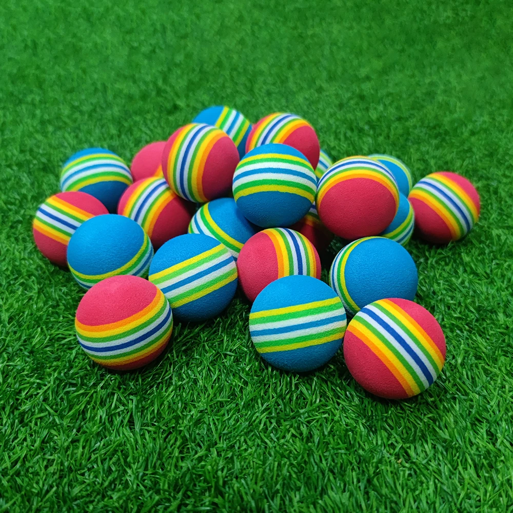 Color: Blue - 10 Pcs Rainbow Color EVA Foam Practice Sponge Golf Balls Bulk