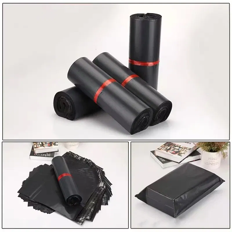 Color: Burgundy - 50pcs/Lot Courier Bag Express Envelope Storage Bags Mailing Bags Self Adhesive Seal PE Plastic Pouch Packaging Shipping Bag