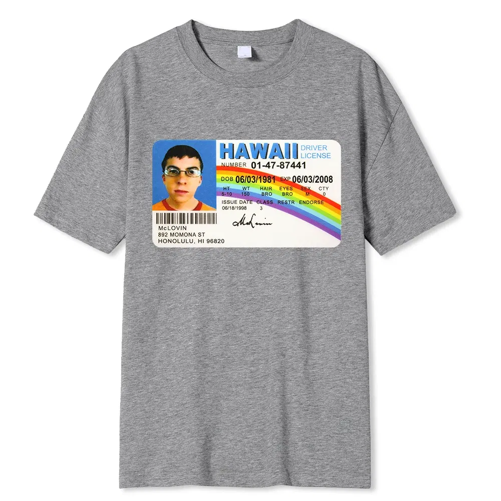 Color: Blue, Size: S - Homme t Shirt Summer Men t-Shirt Mclovin Id Card Superbad Geek Mens Cotton t-Shirt Unisex t-Shirt Teenagers Cool Soft Clothing