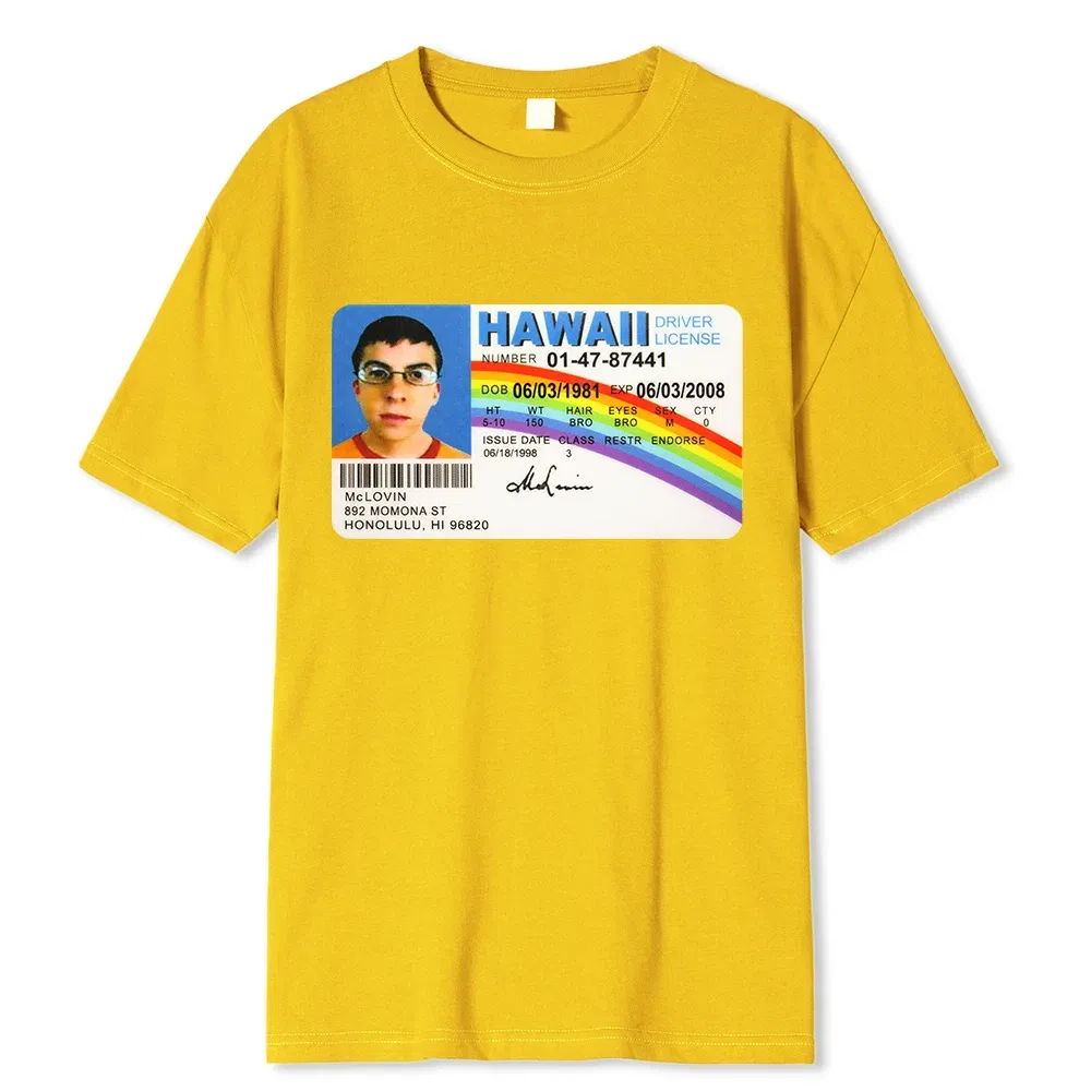 Color: Blue, Size: S - Homme t Shirt Summer Men t-Shirt Mclovin Id Card Superbad Geek Mens Cotton t-Shirt Unisex t-Shirt Teenagers Cool Soft Clothing