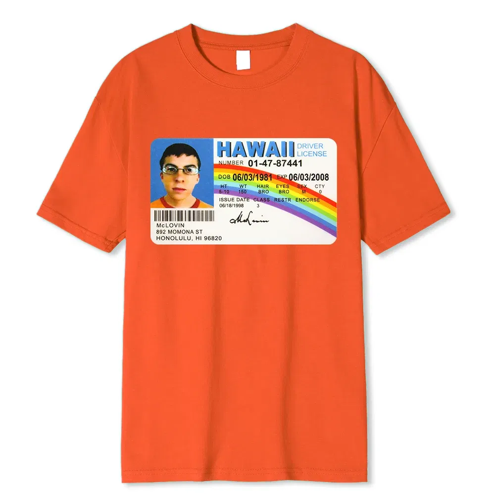 Color: Blue, Size: S - Homme t Shirt Summer Men t-Shirt Mclovin Id Card Superbad Geek Mens Cotton t-Shirt Unisex t-Shirt Teenagers Cool Soft Clothing