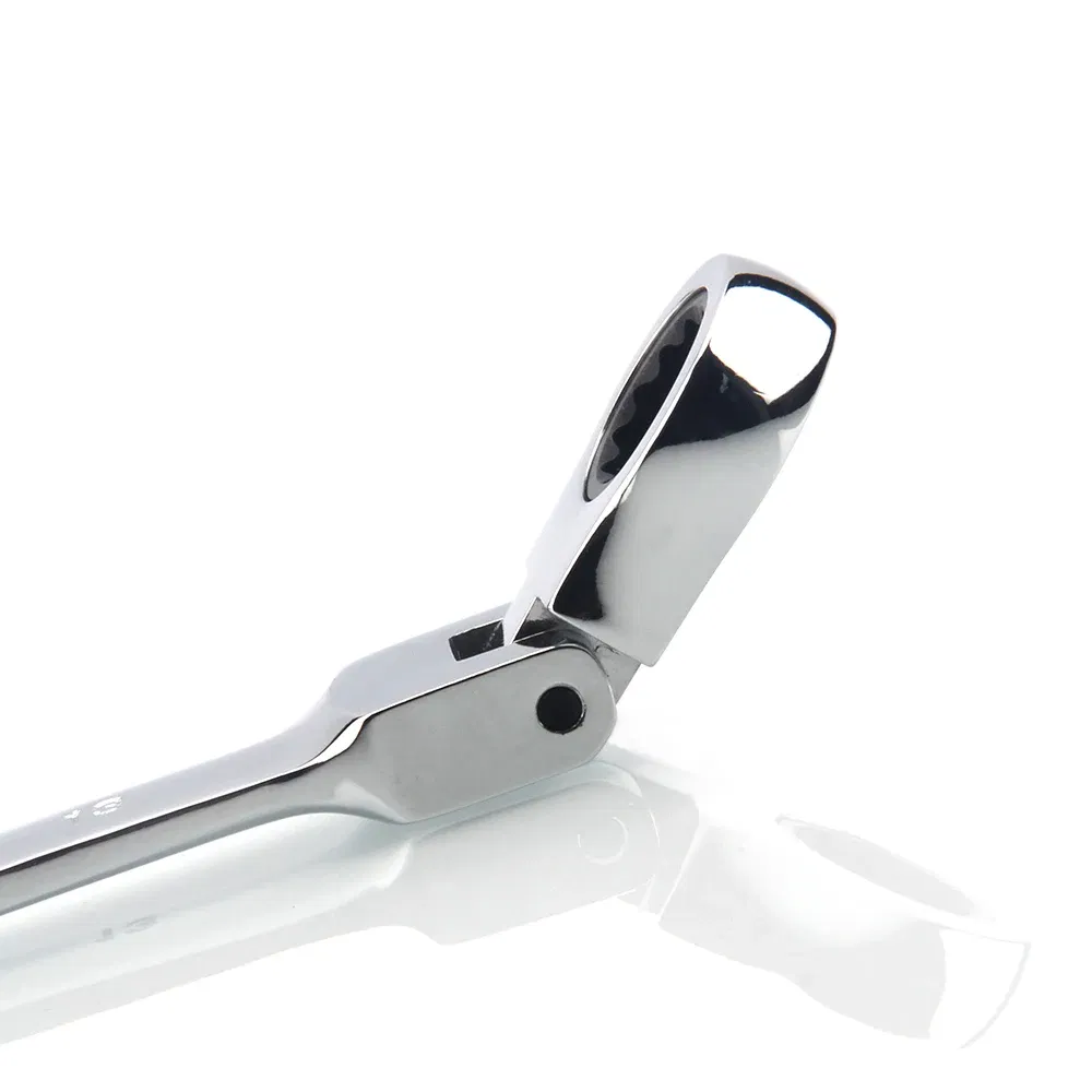 Color: Red - 1pc Ratchet Wrench of Keys Spanner Hand Tool 72-Tooth Ratcheting Flexible Head Mirror Finish