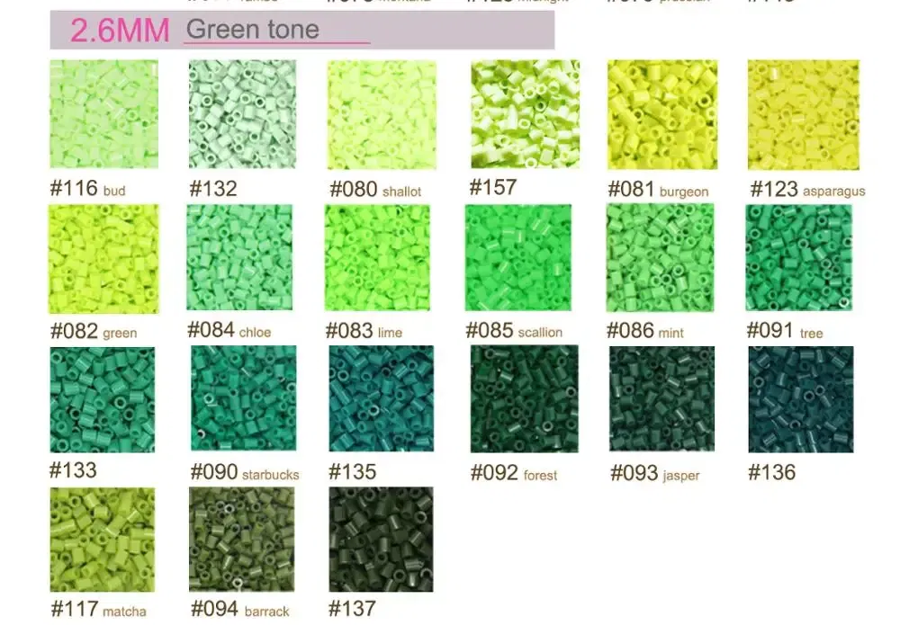 Color: Fluorescent Green - 2.6mm Mini Beads 1000PCS Fuse Beads for Kids Gift Hama Beads Diy Puzzles Iron Beads High Quality