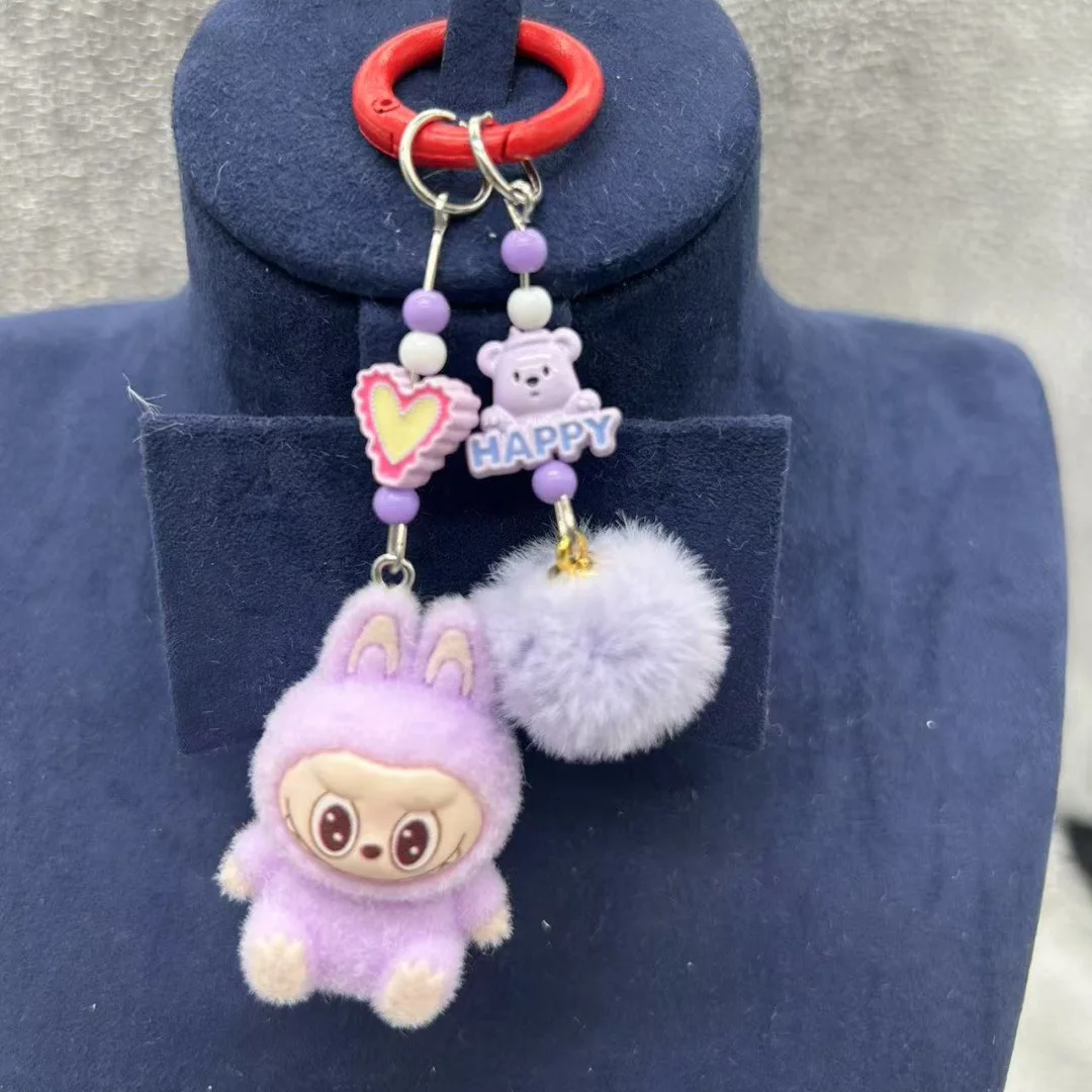 Color: Blue, Ships From: CHINA - Mini cloth keychain kawaii three-dimensional cartoon creative car phone pendant bag hanging children's day gift