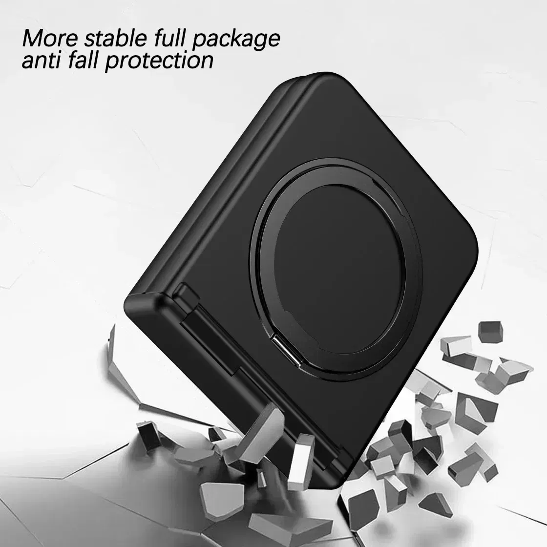 Color: Lavender, Material: CANVAS - For Samsung Galaxy Z Flip 3 5 4 6 Magsafe Case Wireless Charging Hinge All-inclusive Flip Shockproof Hard Magnetic Holder Cover