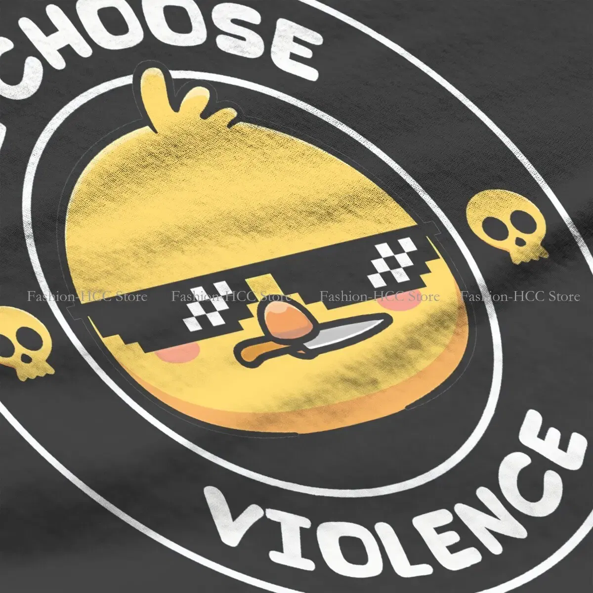 Color: WHITE, Size: XXXL - Sunglasses Style Polyester TShirt I Choose Violence Funny Duck Comfortable New Design Gift Idea T Shirt Stuff