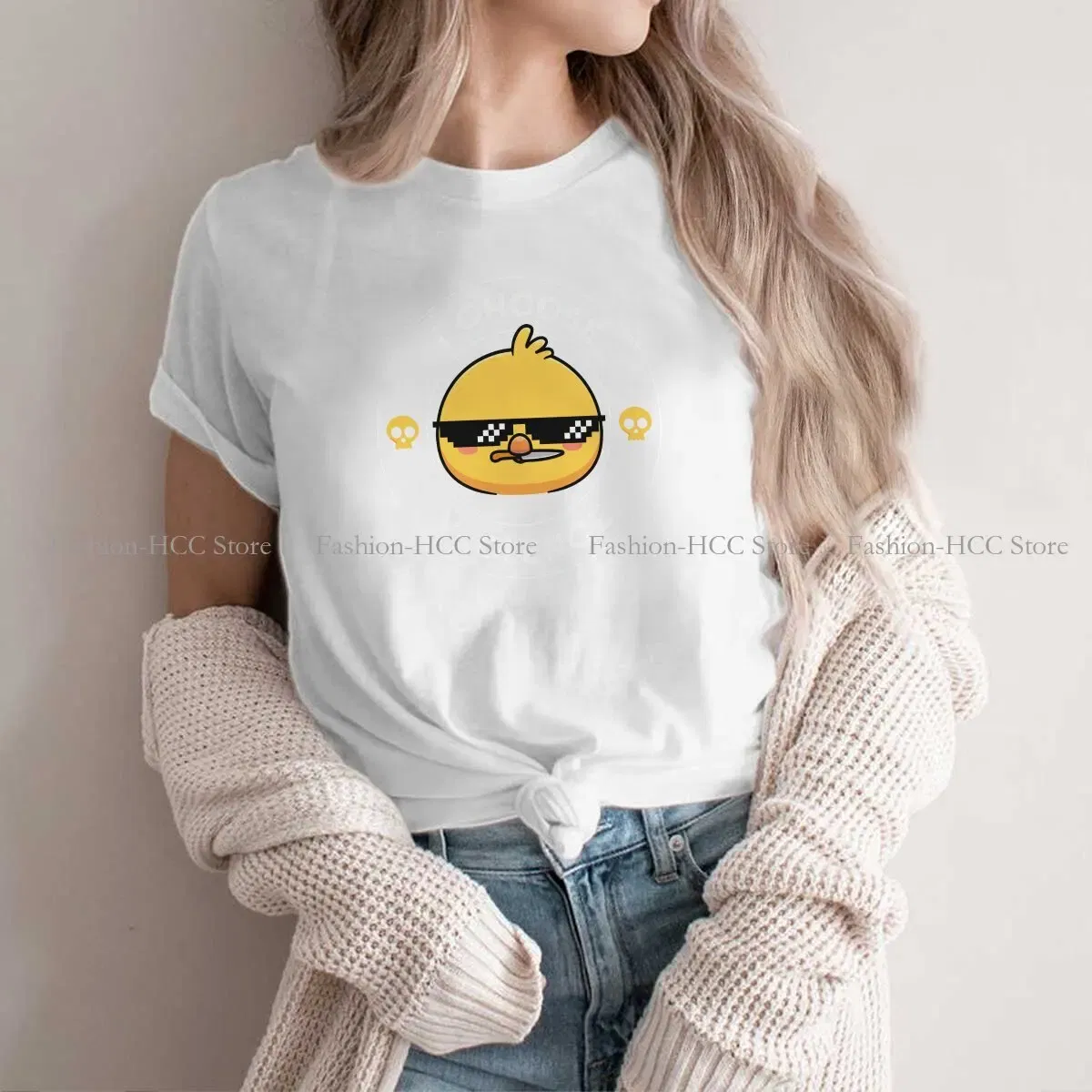 Color: WHITE, Size: XXXL - Sunglasses Style Polyester TShirt I Choose Violence Funny Duck Comfortable New Design Gift Idea T Shirt Stuff