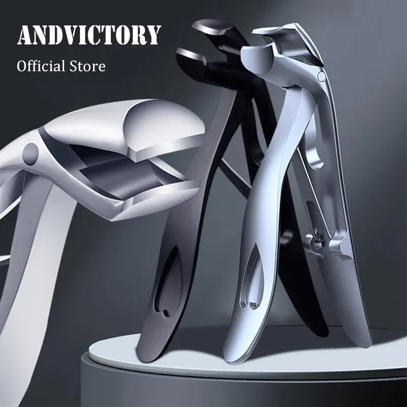 Color: Silver - 1Pcs Toenail Clippers Wide Jaw Opening Thick Nails Cutter Long Handle Stainless Steel Professional Fingernail Clipper