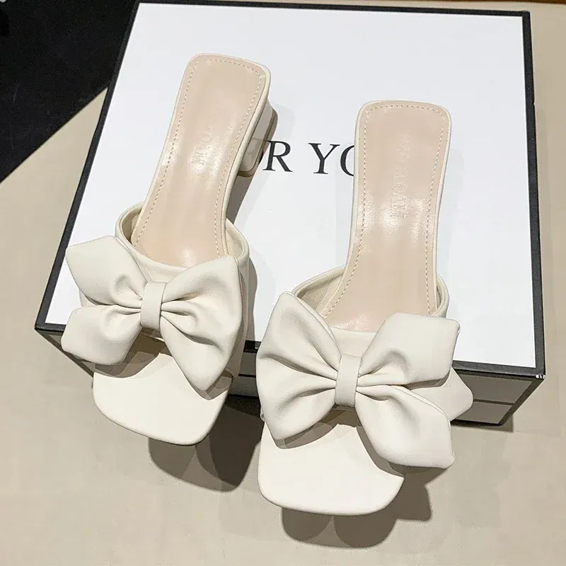 Color: Light Blue, Shoe Size: 36 - Large Size Women's Shoes 35-42 Summer Outer Wear Flat Slippers Wide Sandals Slippers Rhinestone Fashion Home Slippers