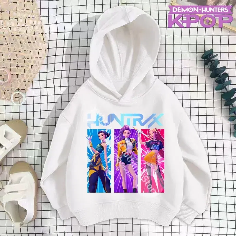 Color: Silver, Kid Size: 110 - 2025 KPop Demon Hunters Hoodie Fashion Rumi Sweatshirt Pullover Cute Long Sleeve Autumn Boys Girls Cartoon Y2K Hoody Sportswear