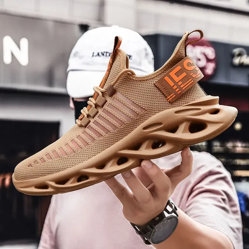 Color: Green, Shoe Size: 38 - Men Casual Shoes 2023 Summer New Breathable Versatile Lightweight Running Shockproof Men Sports Shoes Thick Sole Walking Gym