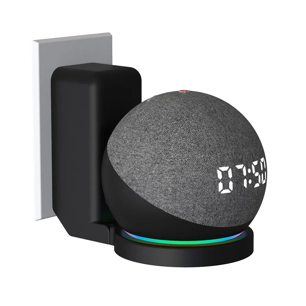 Color: black - Wall Mount Bracket for Echo Dot 4th Gen / Echo Dot 5th Generation with Cable Storage, PC Material Hard Case Matte Speaker Stand