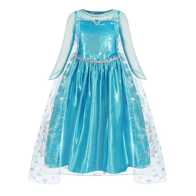 Kid Size: 2T, Color: Ivory - Disney Kids Cosplay Elsa Anna Princess Dress Girls Mesh Ball Gown Halloween Carnival Birthday Clothes  Snow Queen Frozen Costume