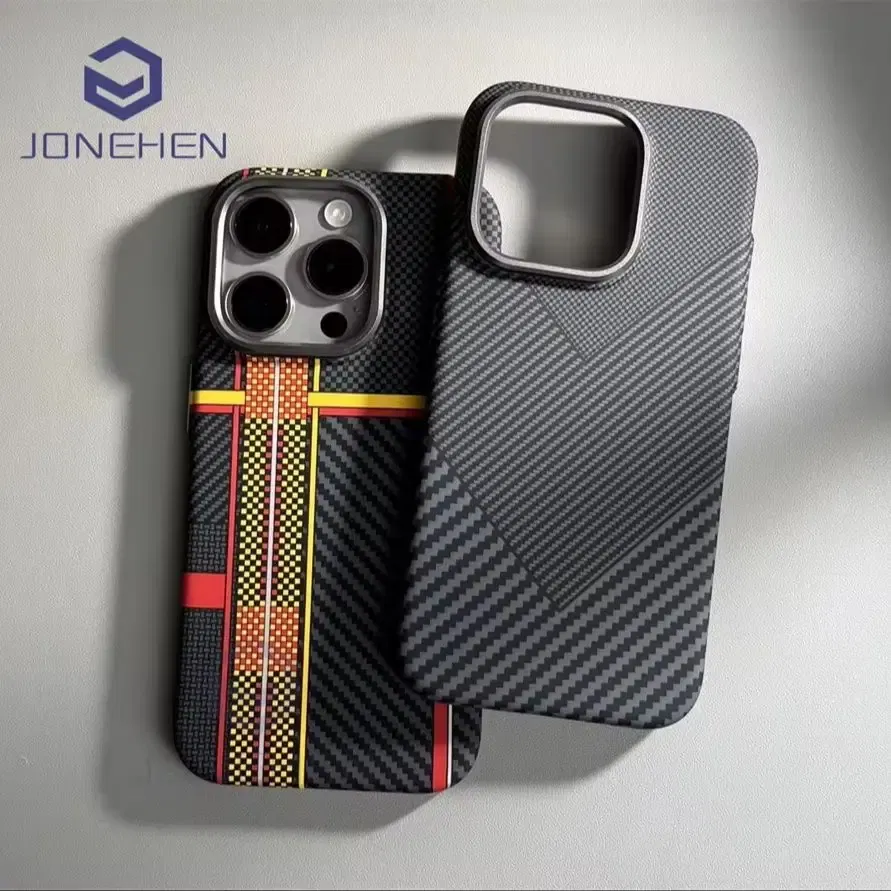 Color: Frosted Black, Material: POLYESTER - Luxury Alloy Lens Personalized Pixel 3D Relief Carbon Fibre Pattern Case For iPhone 13 14 15 16 Pro Max Slim Cover For Magsafe