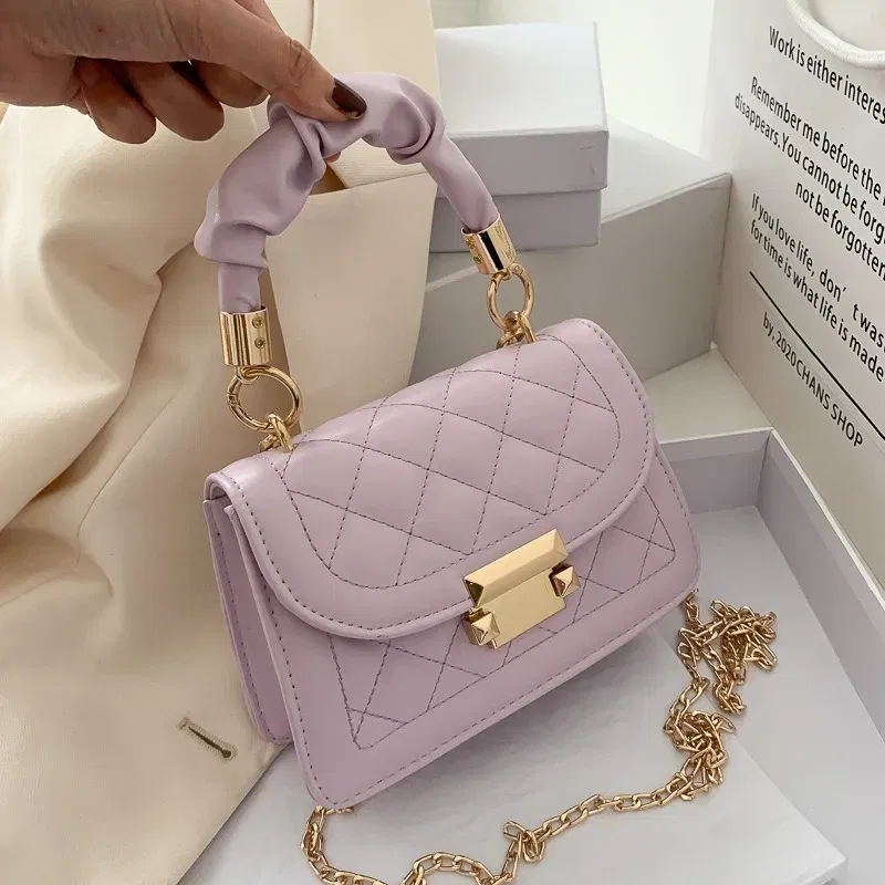 Color: PURPLE, Size: Extra Large - Women's Bags Classic Fashion Handbag Small Square Chain Crossbody Bag crossbody bags for women  handbags