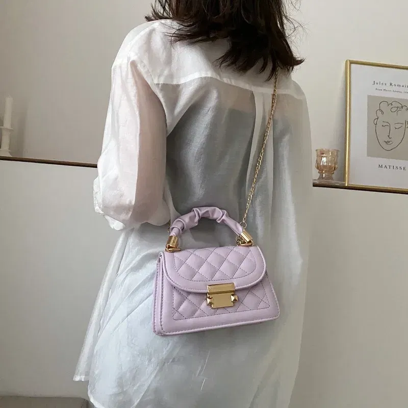 Color: PURPLE, Size: Extra Large - Women's Bags Classic Fashion Handbag Small Square Chain Crossbody Bag crossbody bags for women  handbags