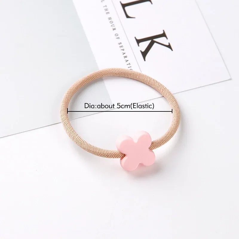 Color: SKY BLUE, Ships From: CHINA - Cute Girls Hair Bands Ties Round Heart Rubber Band Fashion Scrunchie Elastic Korean Hair Accessories Ponytail Holder Headband