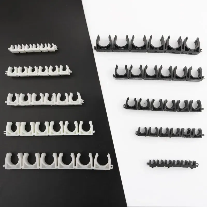 Color: black, Diameter: 3/4'' - 1pc Plastic 4 6 8 10 12mm Tube Clamp Water Pipe Support Garden Irrigation System Micro Soft Hose Fittings