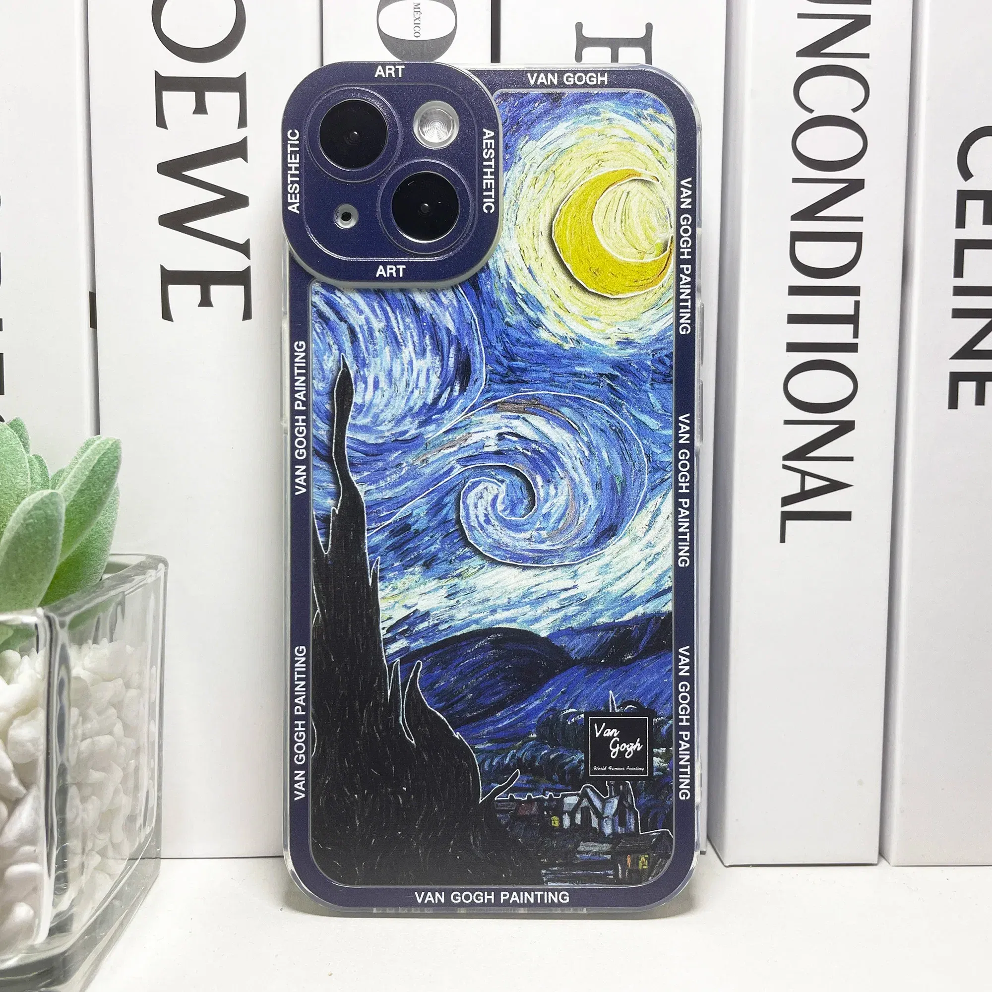 Color: Beige, Material: Carbon Fiber - Van Gogh Art Aesthetic Phone Case For iPhone 16 15 14 13 12 11 Pro Max Mini XS X XR SE 8 7 Plus Sunflowers The Starry Night