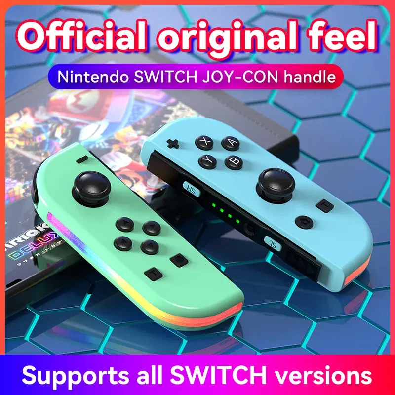 Color: grey - STORM WYRM Bluetooth Joystick for Switch NS Game Left and Right Wireless RGB With Light Small Handle JOY-02