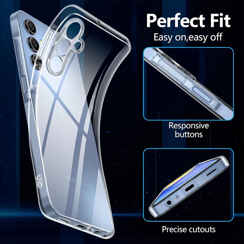 Material: EVA - Ultra Thin Silicone Soft Case For Samsung Galaxy S25 S24 S23 S22 S21 S20 FE Plus Ultra Transparent Clear Cover Fundas