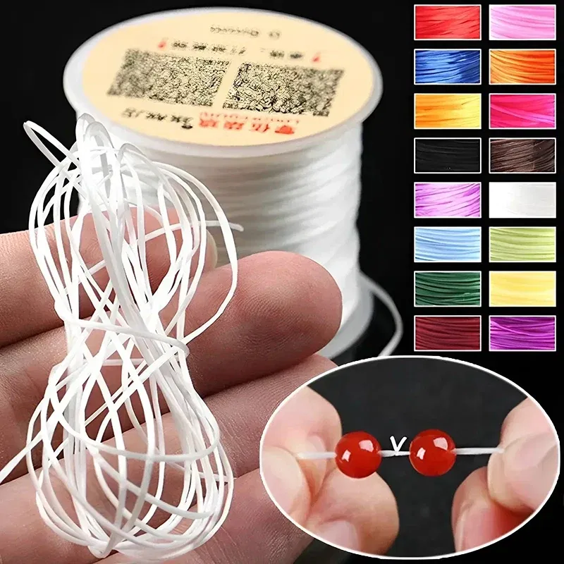 Color: Army Green, Size: S - DIY Fishing Lines Elastic Crystal Beading String Stretchable Thread For Bracelet Necklace Nylon Rubber Jewelry Making Supplies