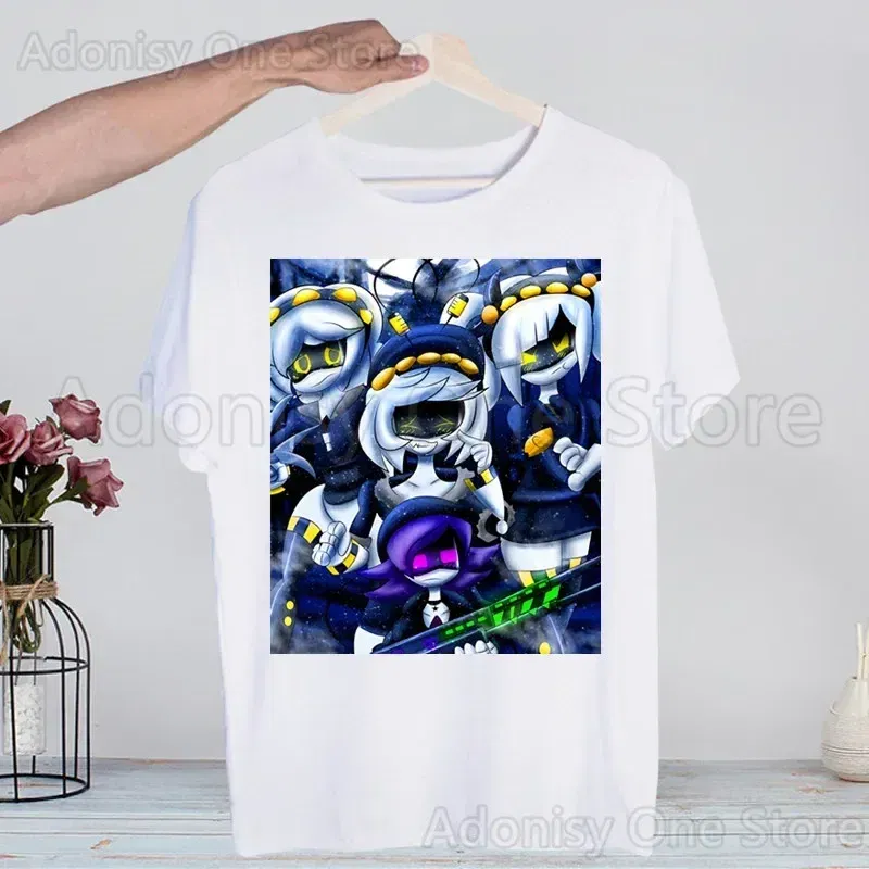 Color: Gold, Size: XXL - Murder Drones Fashion Man Tshirt Summer Fashion T-shirt Casual White Funny Cartoon Print T-shirt Hip Pop Tops tee