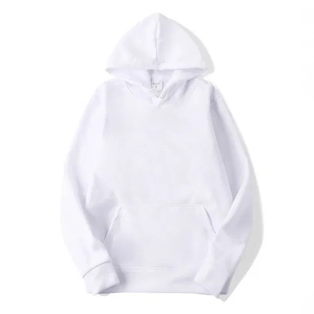 Color: WHITE, Size: S - Plain Sublimation Fleece Hoodies Bulk Wholesale Pullover Men Hooded Sweatshirt Cheap Solid Hoodie For Man Sudaderas Para Hombre