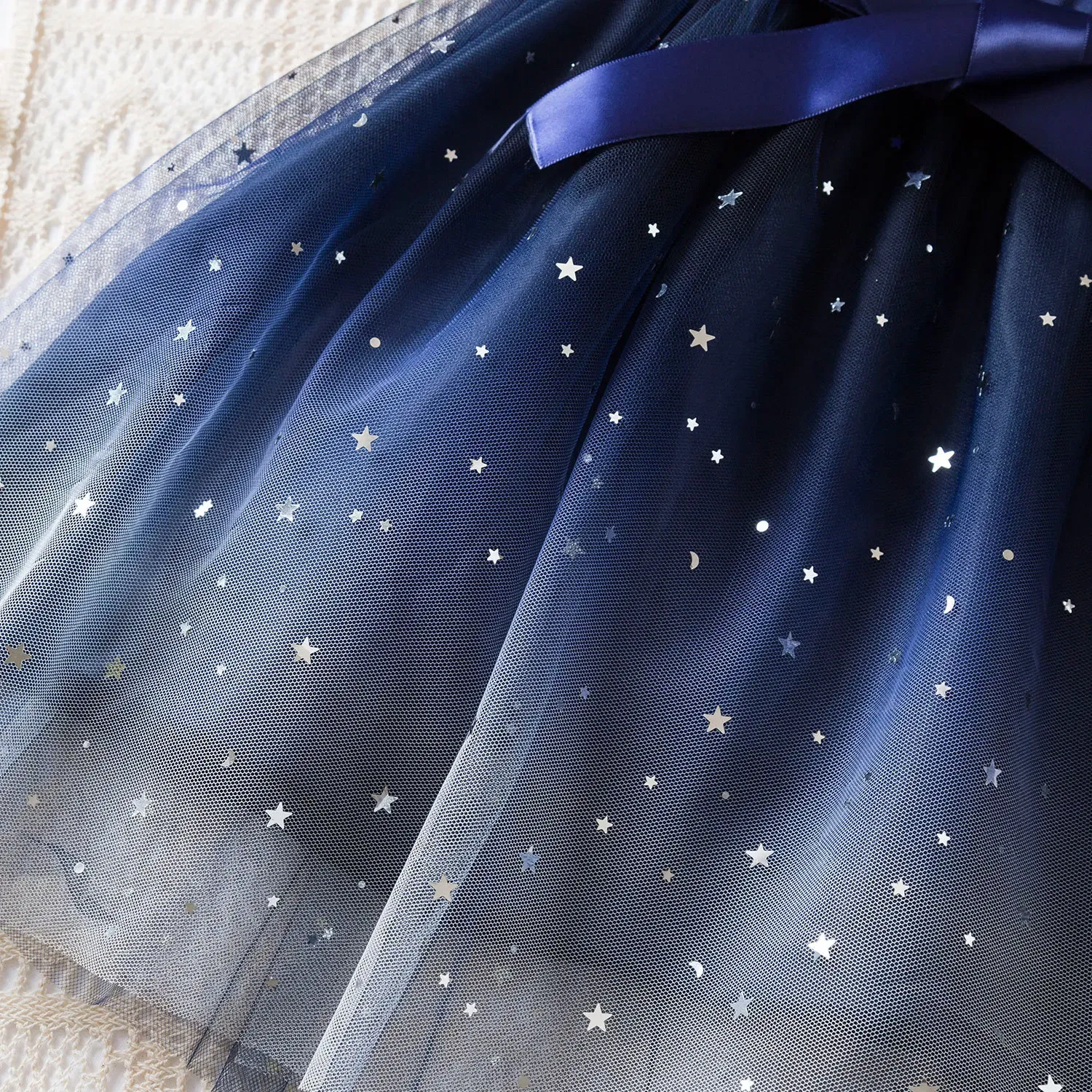Color: Navy Blue, Size: L - Mickey Minnie Mouse Girls Summer Clothes Flying Sleeves Bow Sequin Dress 2-6Y Kid Birthday Tutu Princess Dress for Baby Girl