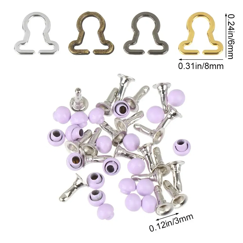 Color: Navy Blue - Hot Sale 20Pcs Mini Gourd Style Doll Belt Buttons Dolls Buckles Metal Buckle DIY Girls Toys Trousers Bags Sewing Accessories