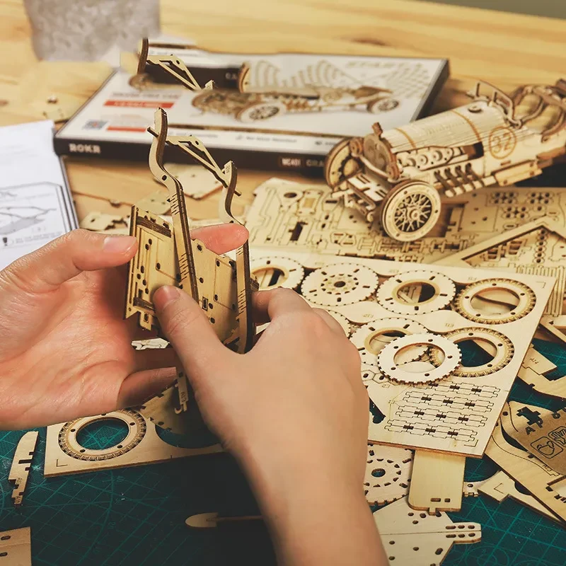 Super Wooden Mechanical Model Puzzle Set