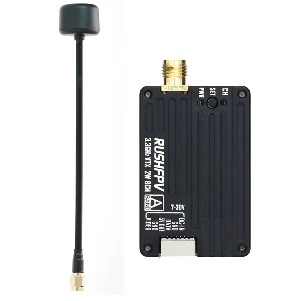 Color: Red - RushFPV 3.3G 2W VTX 8CH 2000MW Audio Video FPV Transmitter Receiver Module 7-30V for RC Remote Multi-Rotor DIY Parts