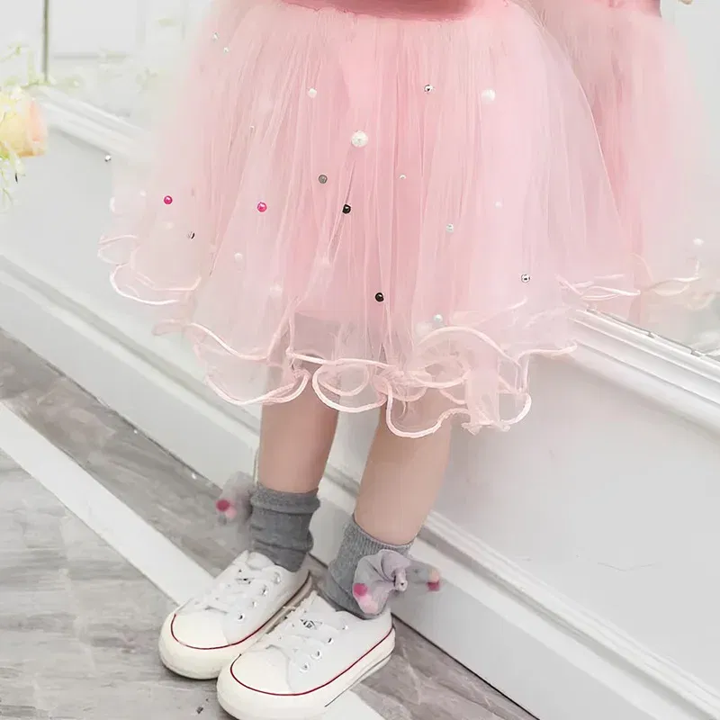 Color: SKY BLUE, Kid Size: 3T - 2pcs Lilo Stitch Summer Girls Outfits Cartoon T-shirt and Tutu Skirt Princess Clothes Suit Children Birthday Clothing Sets